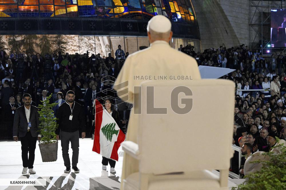 Pope Leo XIV Meets With Young People in Bkerke - Lebanon