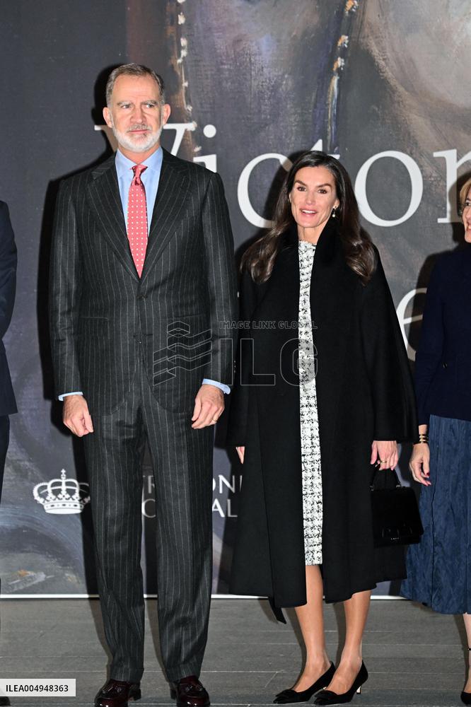 Royal Couple at Queen Victoria Eugenia Exhibition - Madrid