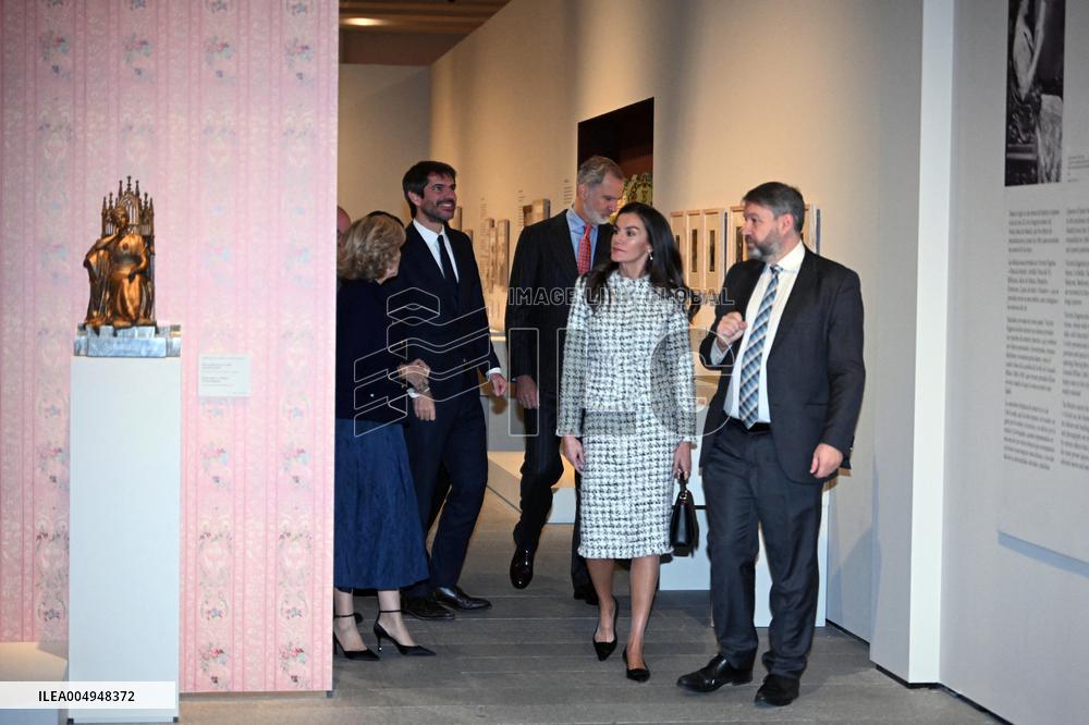 Royal Couple at Queen Victoria Eugenia Exhibition - Madrid
