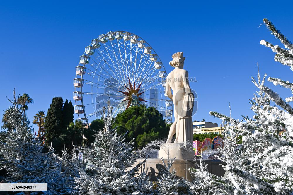 Illustration - South of France During Christmas Season