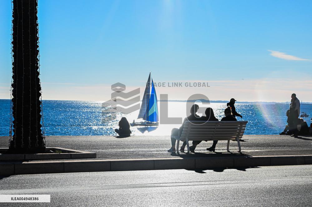 Illustration - South of France During Christmas Season