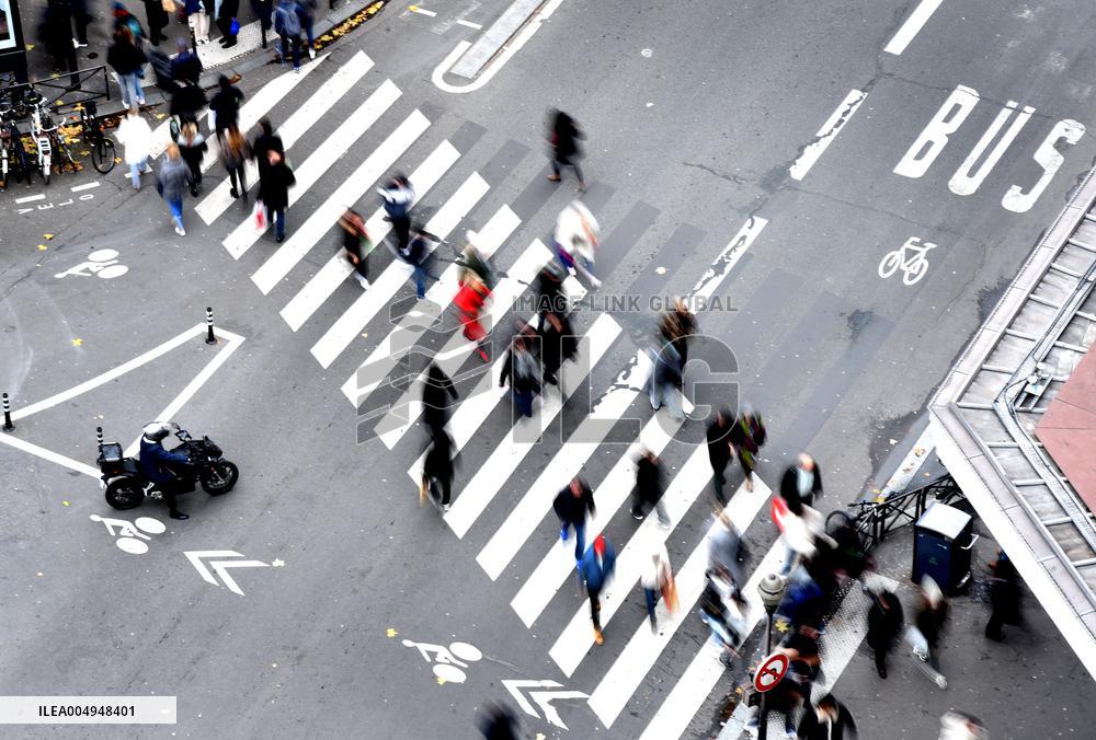 The Pedestrian Crossing Illustration - Paris