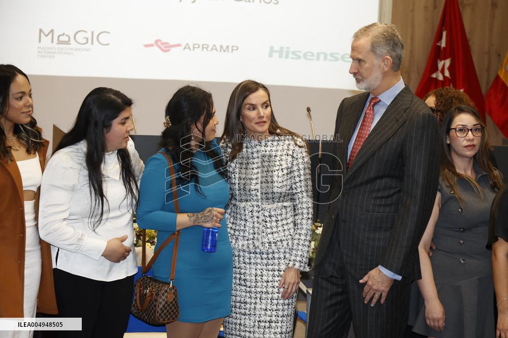 Royal Couple Meet With 15 Women Survivors Of Human Trafficking - Madrid