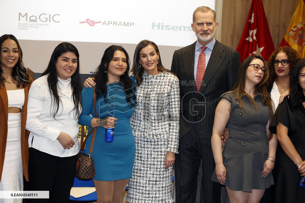 Royal Couple Meet With 15 Women Survivors Of Human Trafficking - Madrid