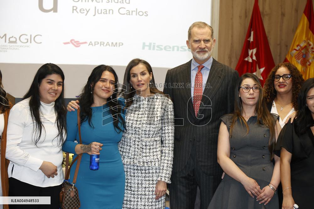 Royal Couple Meet With 15 Women Survivors Of Human Trafficking - Madrid