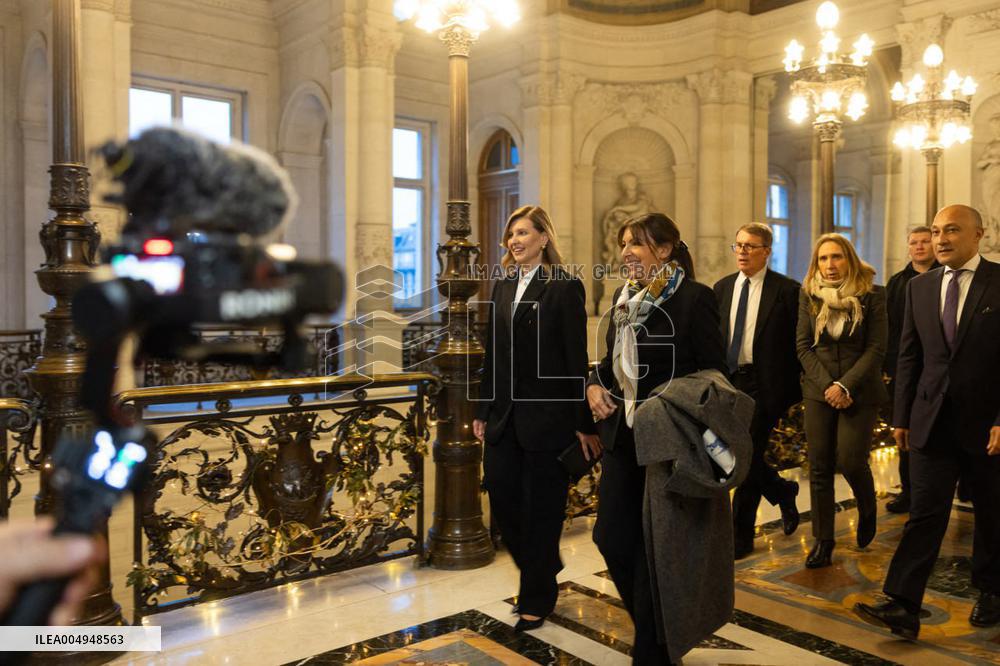 Anne Hidalgo Meets Olena Zelenska at Paris City Hall - Paris
