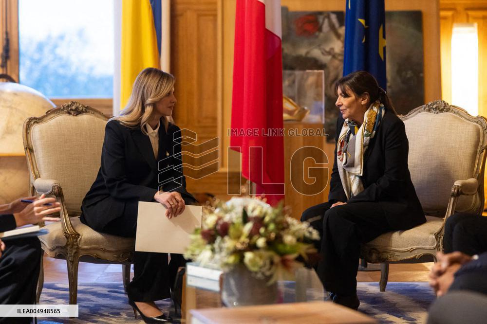 Anne Hidalgo Meets Olena Zelenska at Paris City Hall - Paris