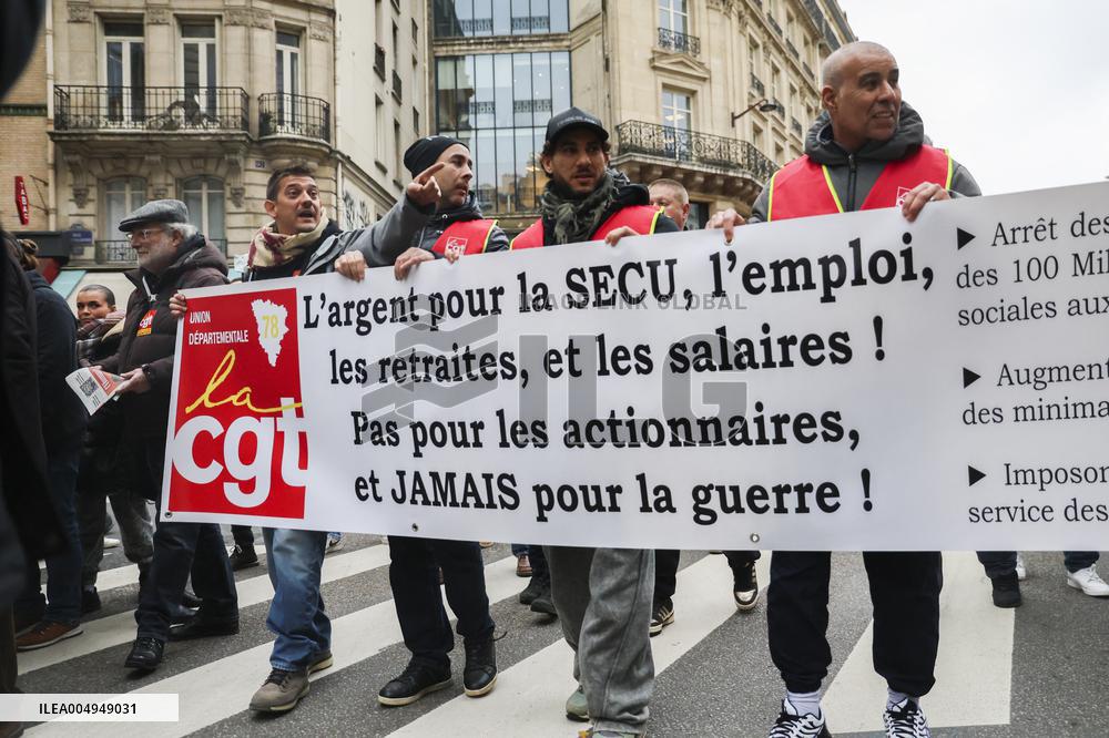 Protests Against New Austerity Measures in France - Paris
