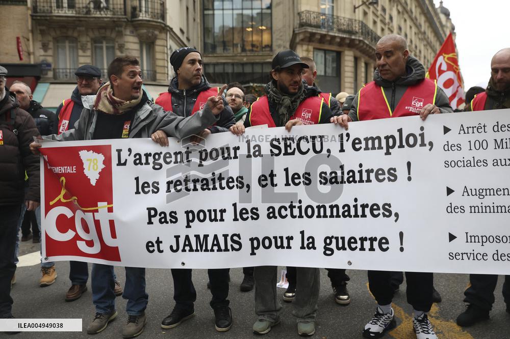 Protests Against New Austerity Measures in France - Paris