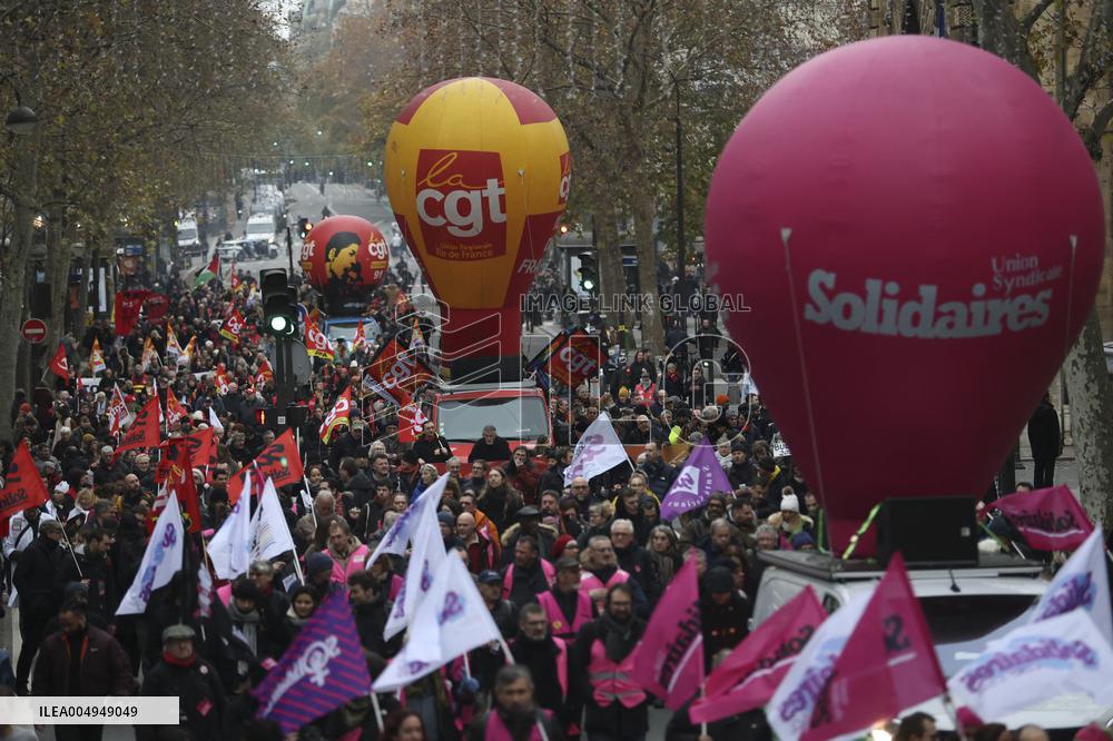 Protests Against New Austerity Measures in France - Paris