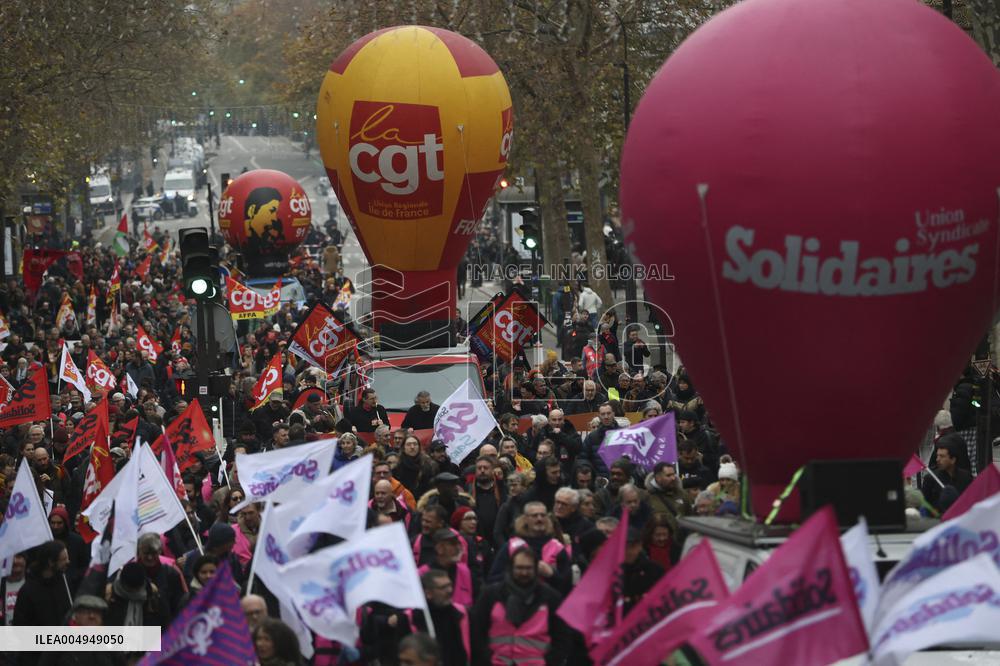 Protests Against New Austerity Measures in France - Paris