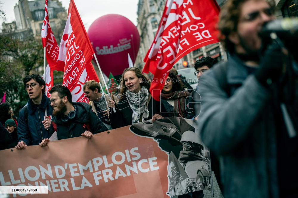 Protests Against New Austerity Measures in France - Paris