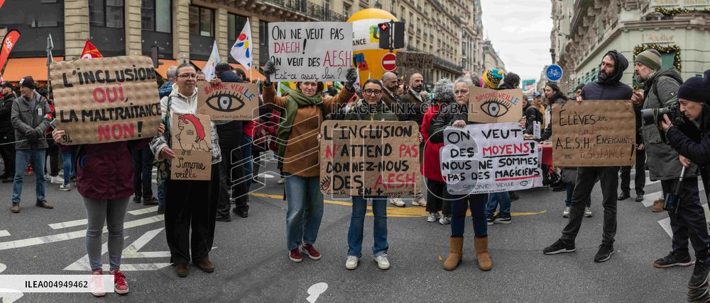 Protests Against New Austerity Measures in France - Paris