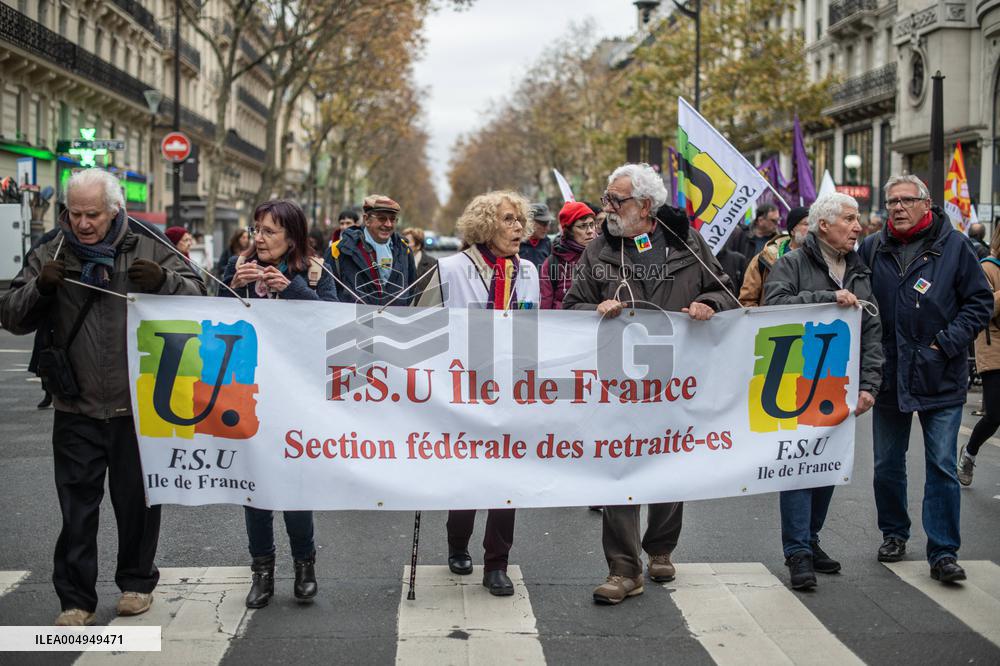 Protests Against New Austerity Measures in France - Paris