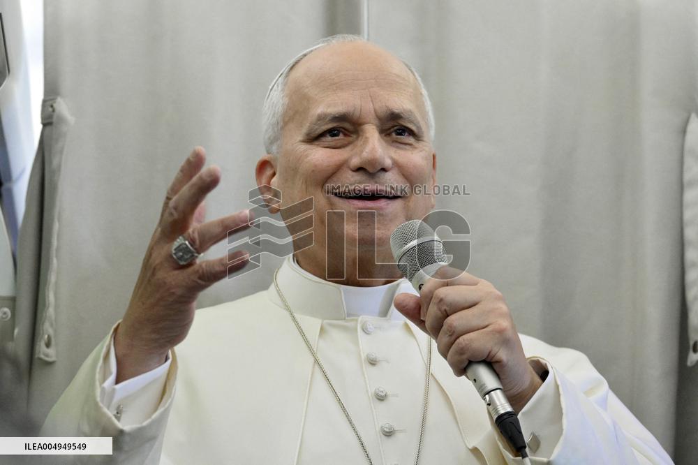 Pope Leo XIV Speaks To Press Aboard the Plane Back From Lebanon