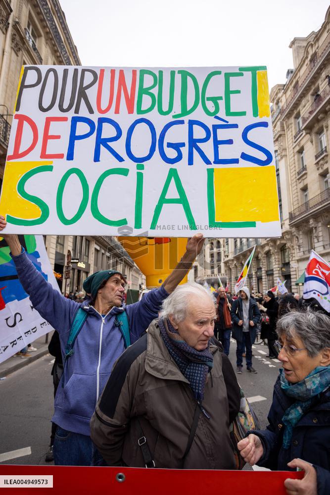 Protests Against New Austerity Measures in France - Paris