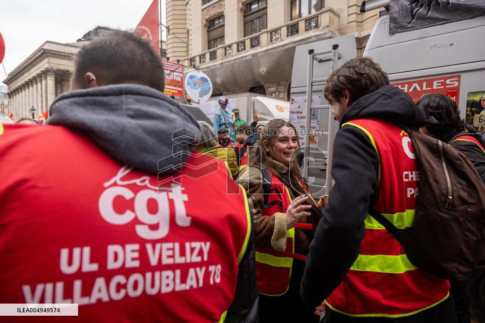 Protests Against New Austerity Measures in France - Paris