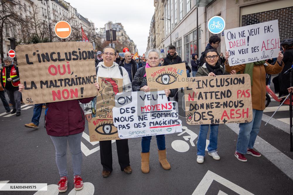 Protests Against New Austerity Measures in France - Paris