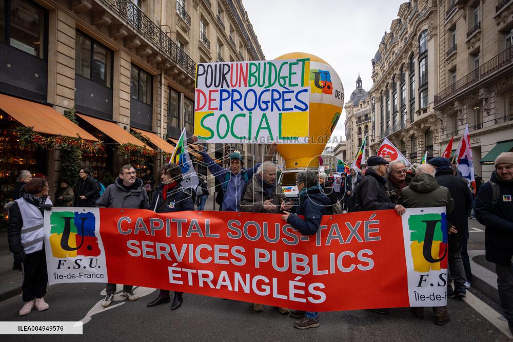 Protests Against New Austerity Measures in France - Paris