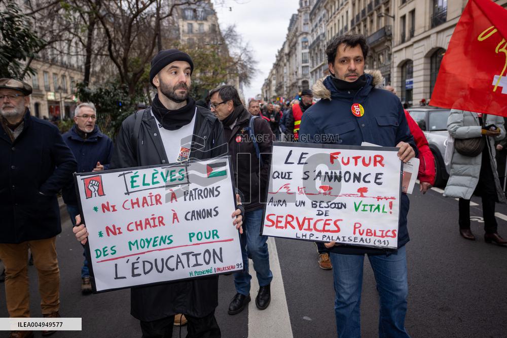 Protests Against New Austerity Measures in France - Paris