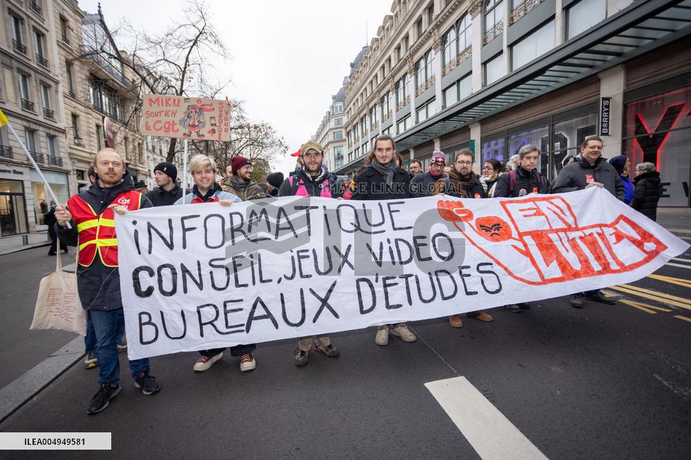 Protests Against New Austerity Measures in France - Paris