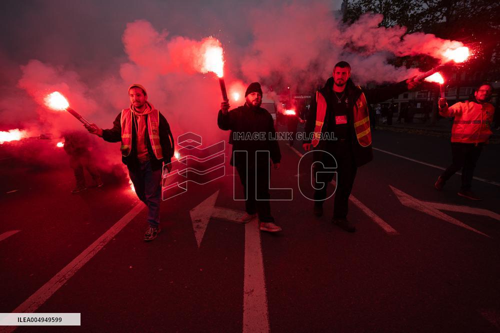 Protests Against New Austerity Measures in France - Paris
