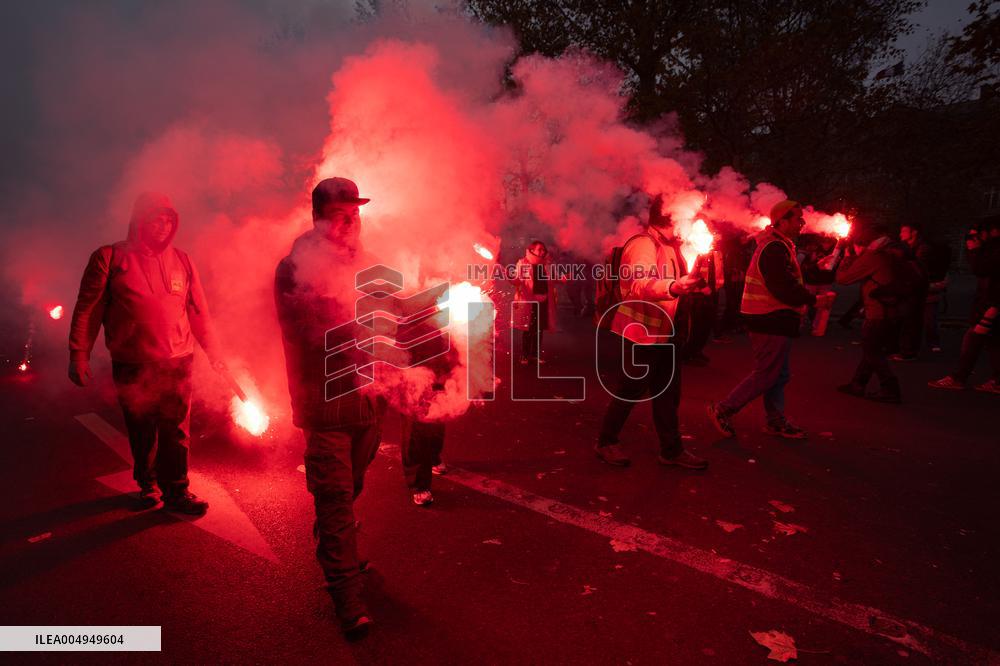 Protests Against New Austerity Measures in France - Paris