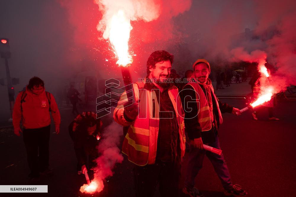 Protests Against New Austerity Measures in France - Paris