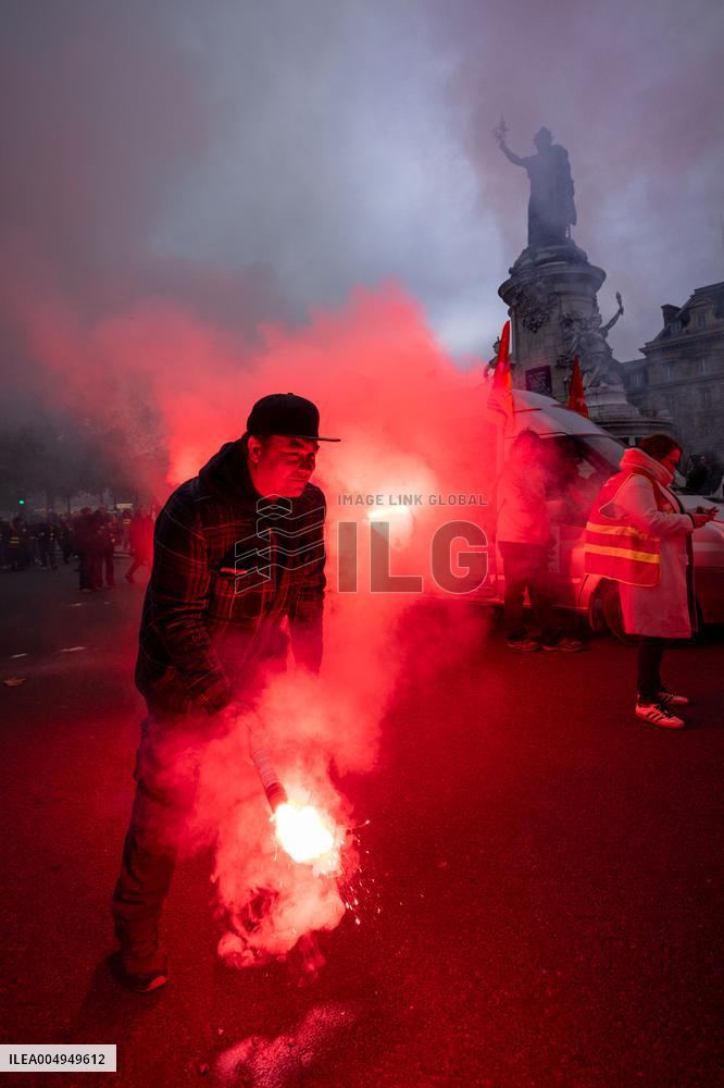 Protests Against New Austerity Measures in France - Paris