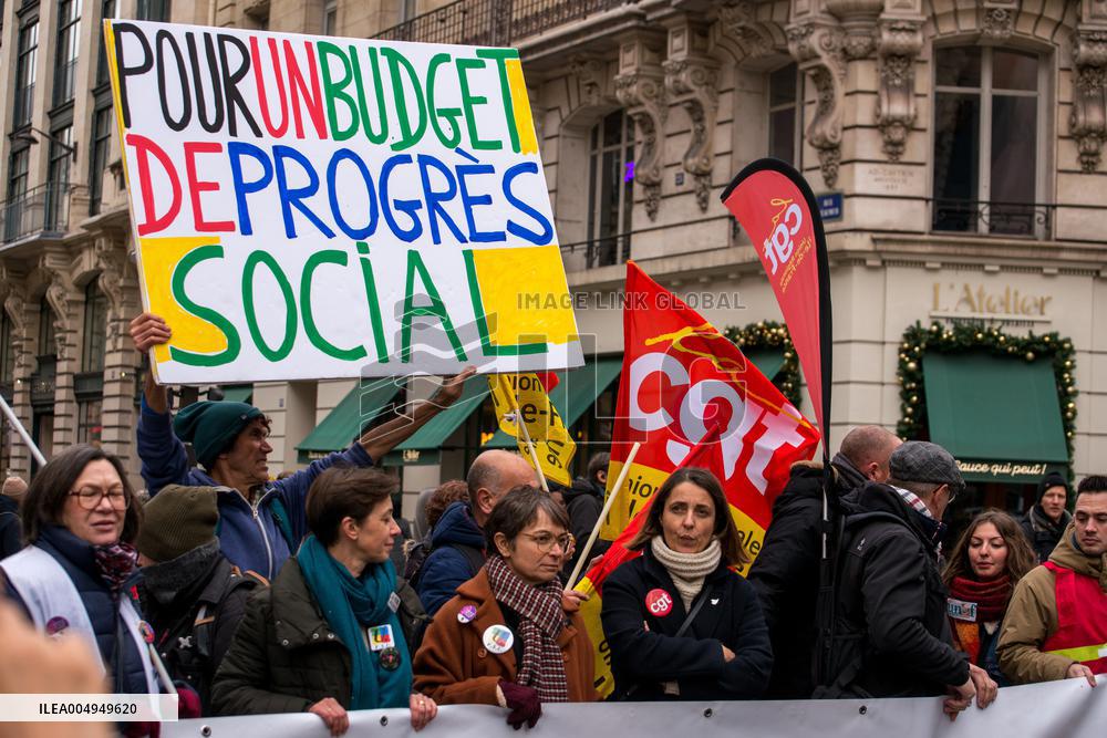 Protests Against New Austerity Measures in France - Paris