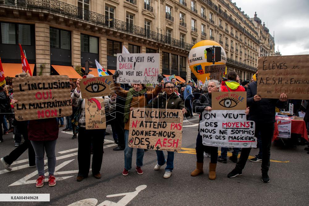 Protests Against New Austerity Measures in France - Paris