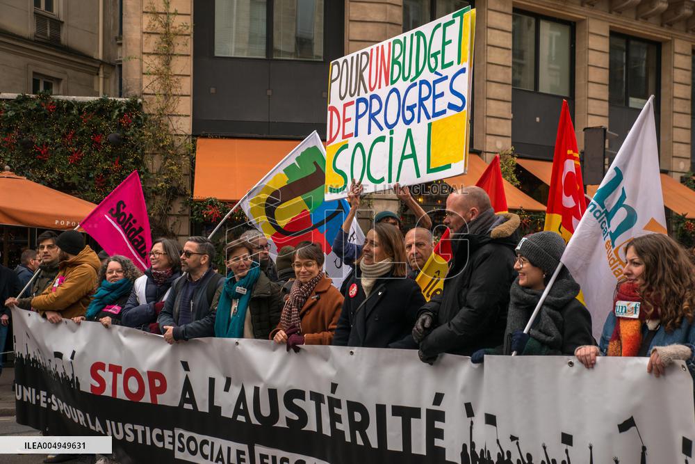 Protests Against New Austerity Measures in France - Paris