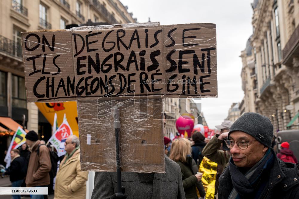 Protests Against New Austerity Measures in France - Paris
