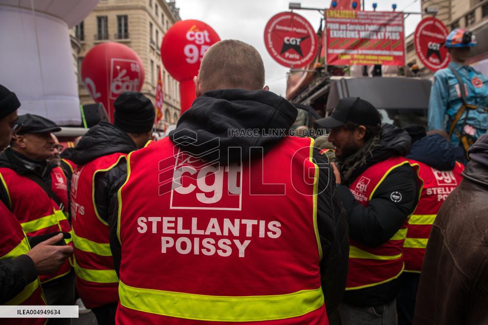 Protests Against New Austerity Measures in France - Paris
