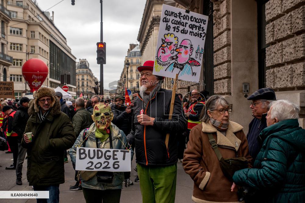 Protests Against New Austerity Measures in France - Paris
