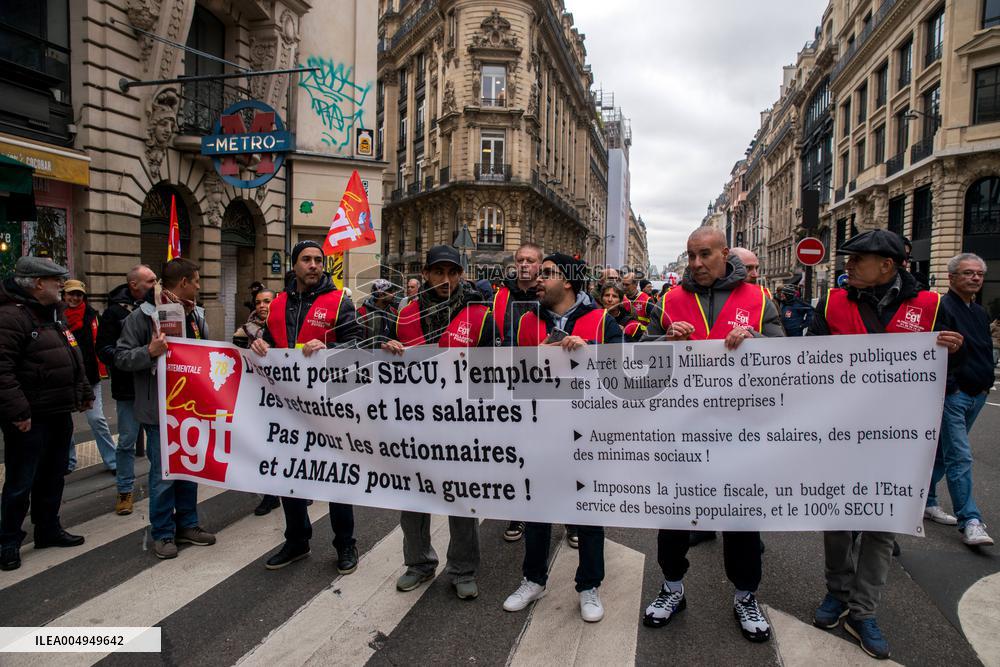 Protests Against New Austerity Measures in France - Paris