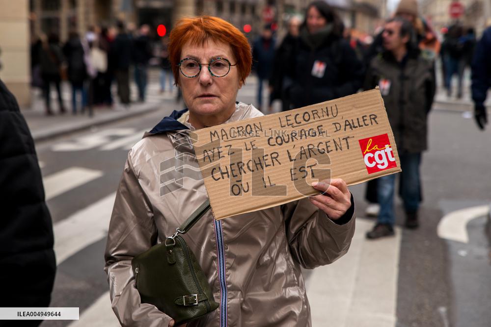 Protests Against New Austerity Measures in France - Paris