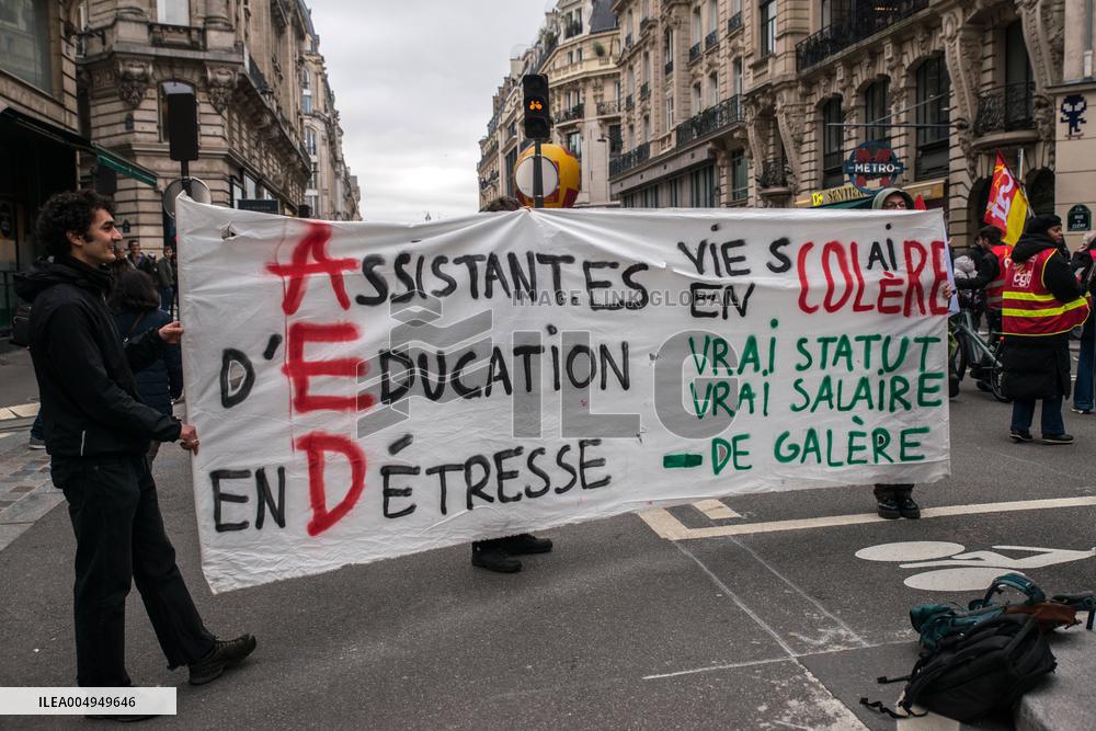 Protests Against New Austerity Measures in France - Paris