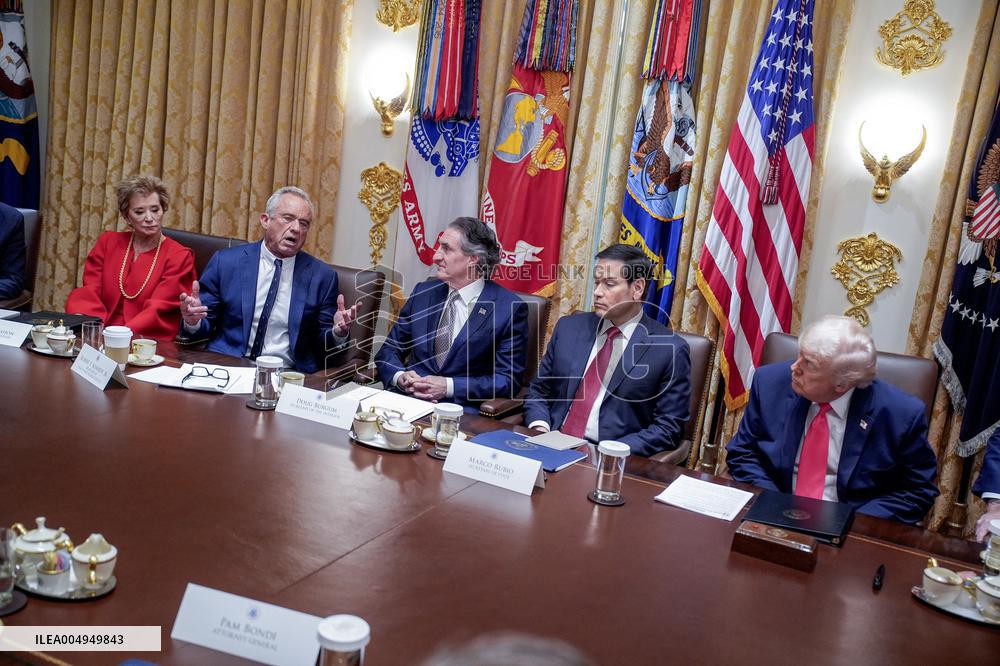 Trump Holds a Cabinet Meeting - Washington, DC