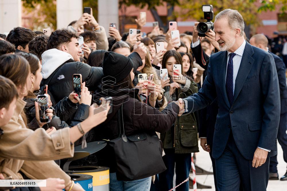 King Felipe At Democratization Conference - Madrid