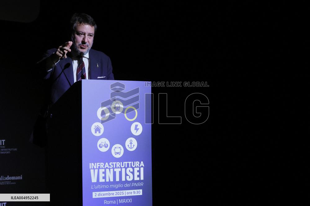 Matteo Salvini At Infrastruttura Ventisei - Rome