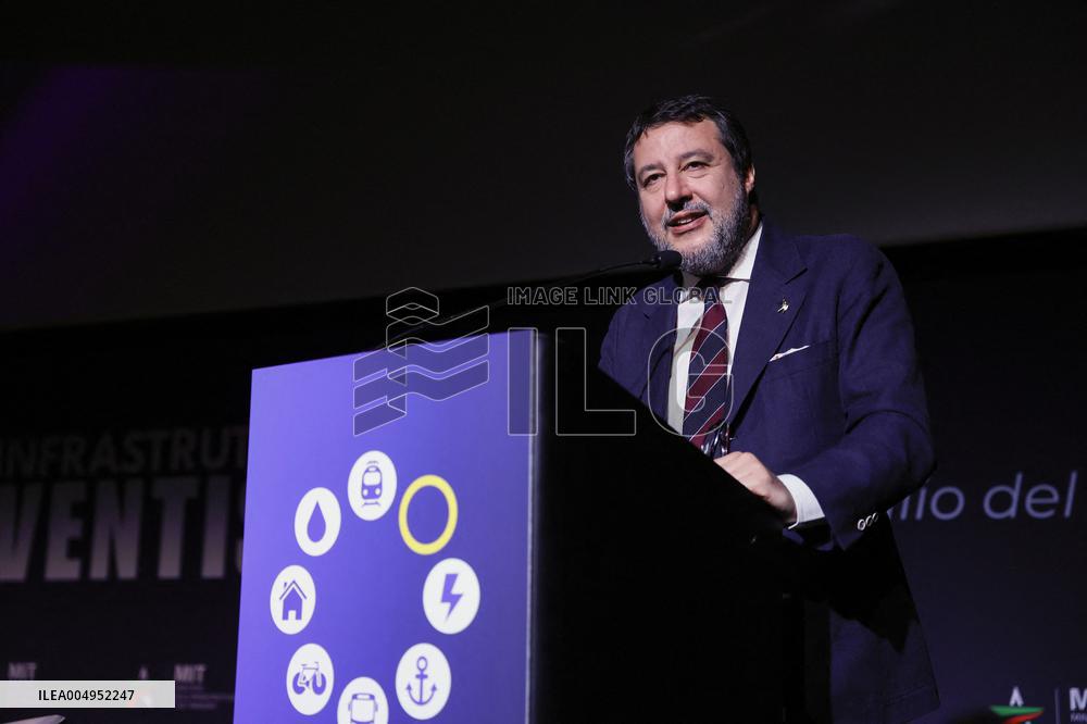 Matteo Salvini At Infrastruttura Ventisei - Rome