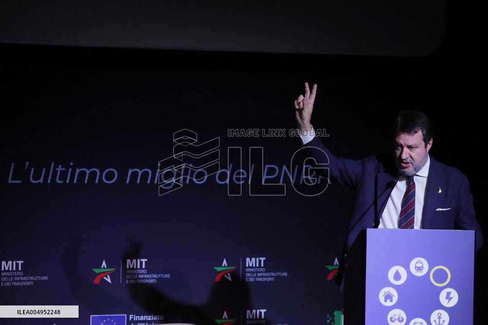 Matteo Salvini At Infrastruttura Ventisei - Rome