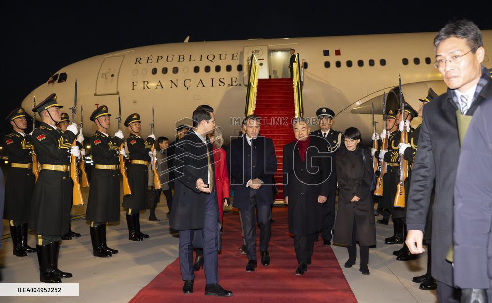 President Macron Arrives In Beijing