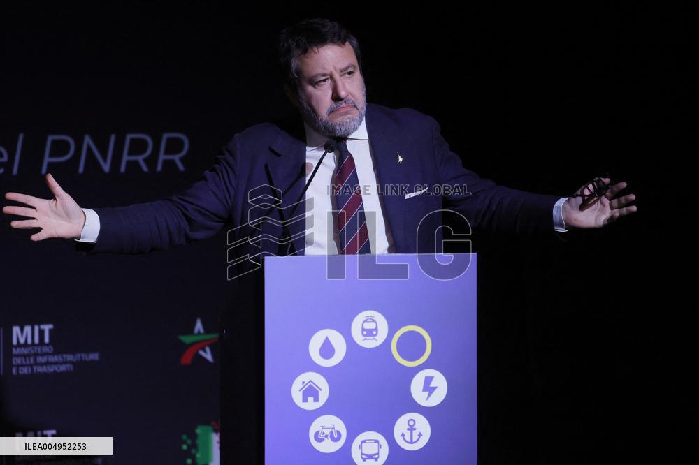 Matteo Salvini At Infrastruttura Ventisei - Rome