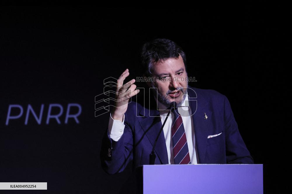 Matteo Salvini At Infrastruttura Ventisei - Rome