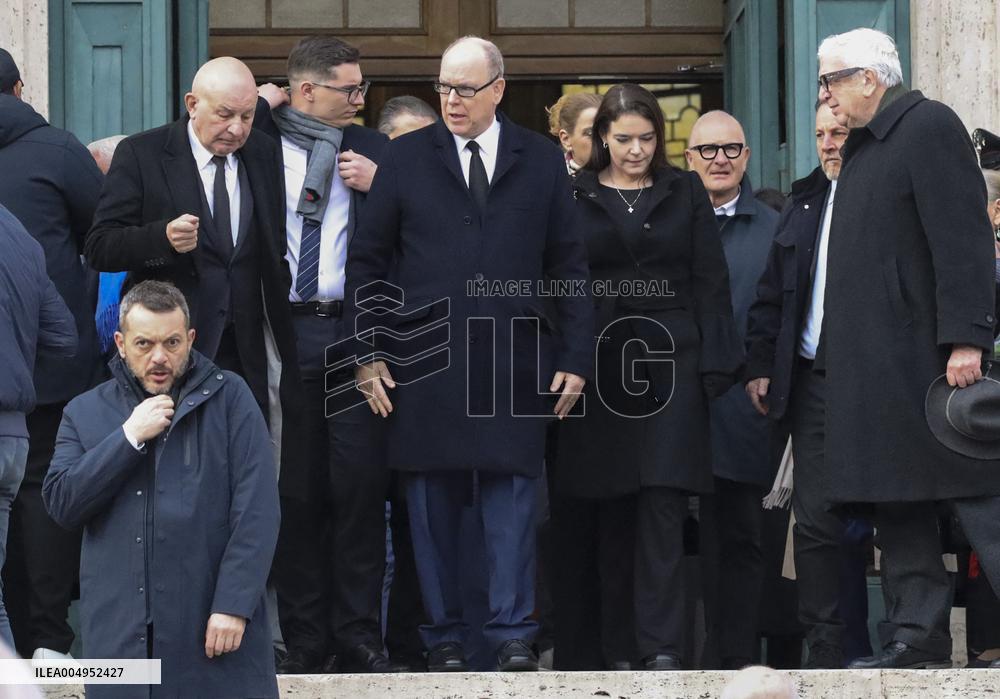 Albert of Monaco at Funeral of Nicola Pietrangeli - Rome
