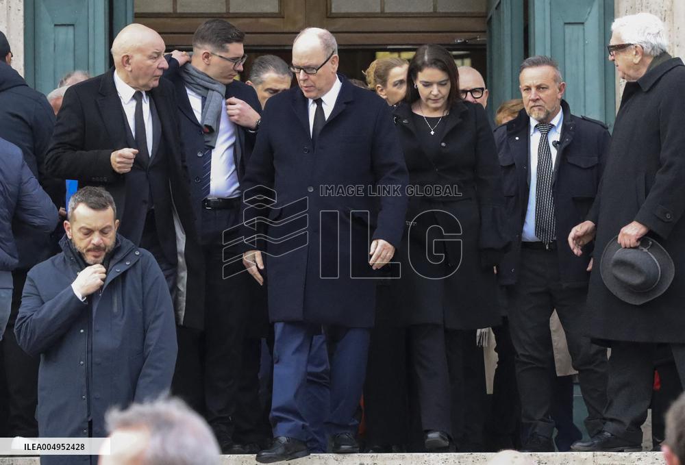 Albert of Monaco at Funeral of Nicola Pietrangeli - Rome