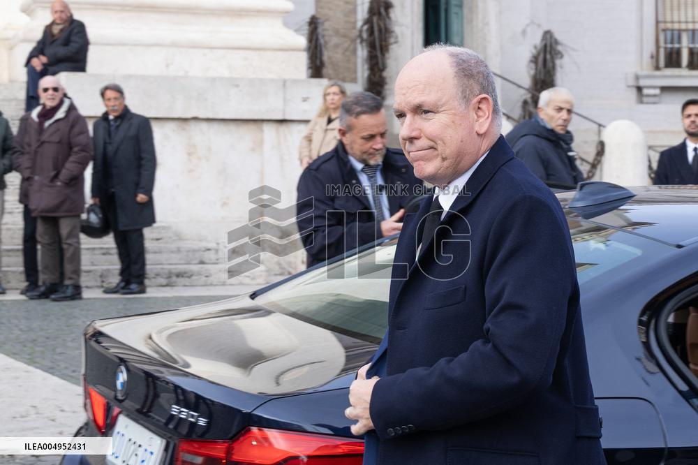 Albert of Monaco at Funeral of Nicola Pietrangeli - Rome