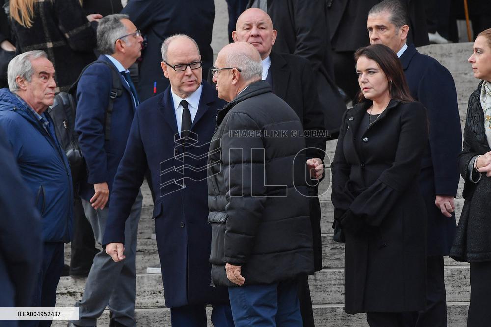 Albert of Monaco at Funeral of Nicola Pietrangeli - Rome